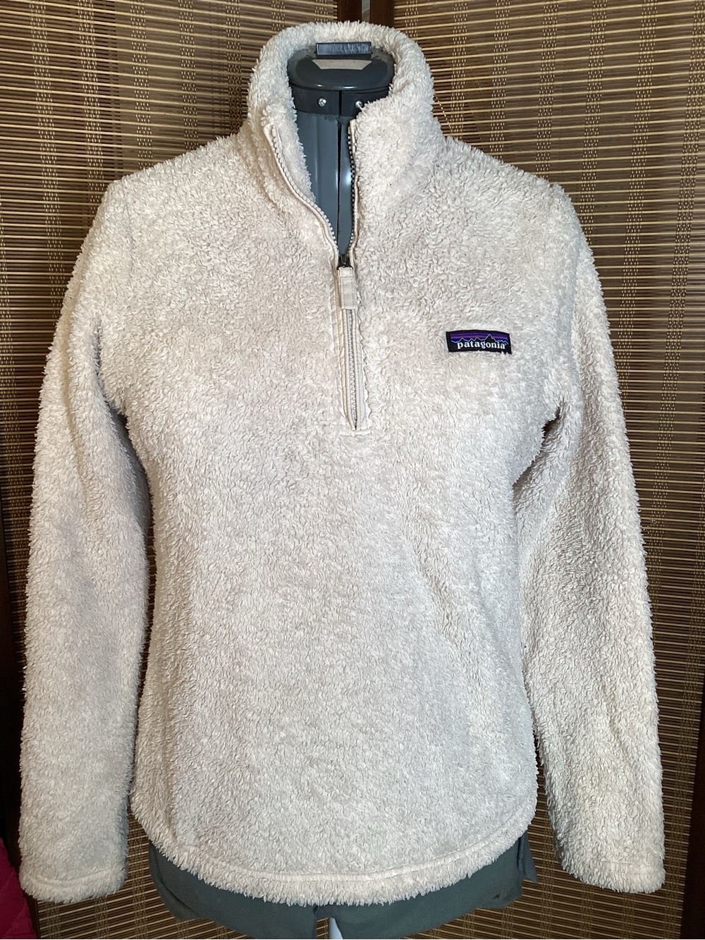 Patagonia Women’s M Cream High Pile Fleece 1/4 Zip Pullover Sherpa